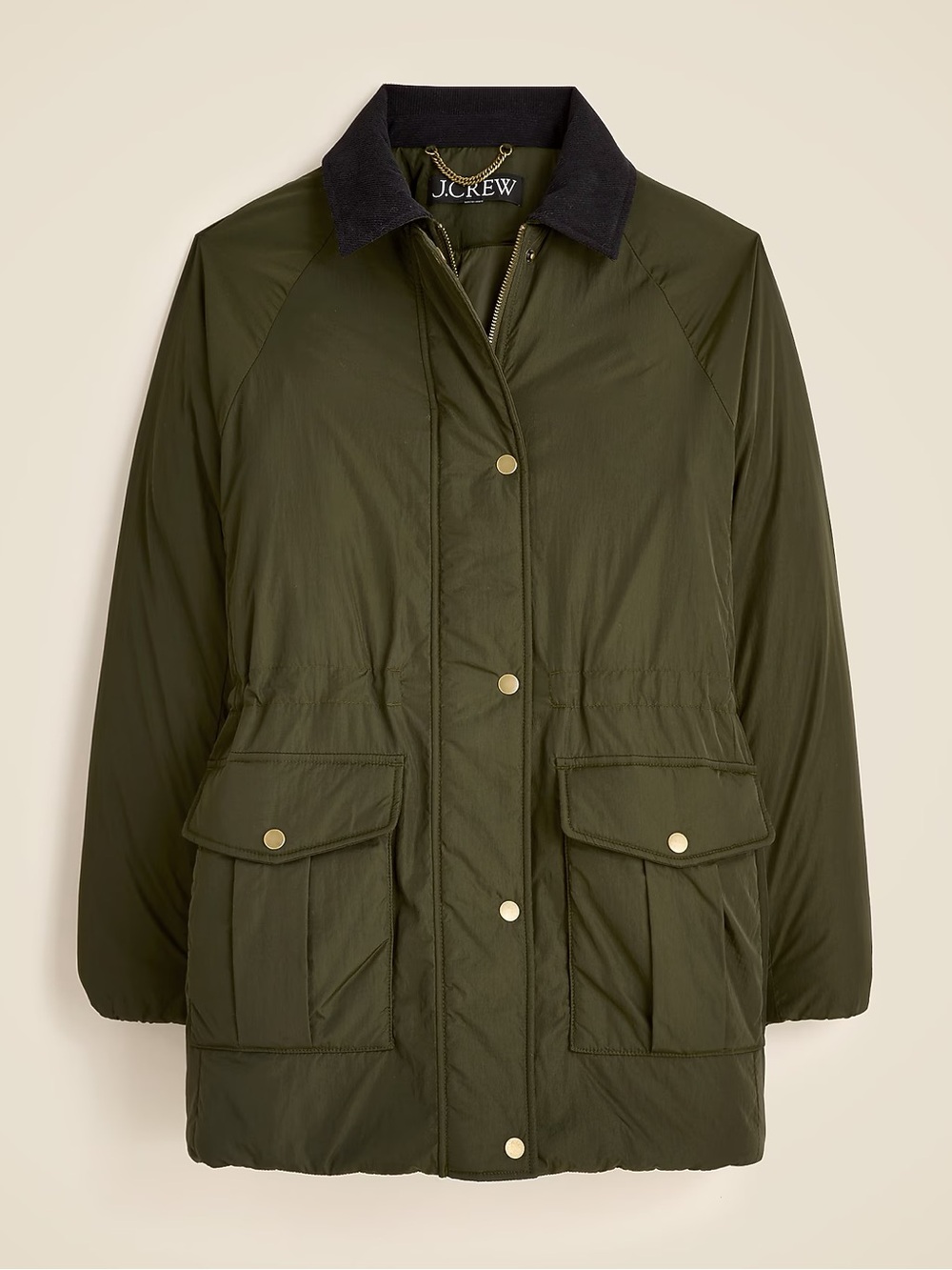 J Crew Green PrimaLoft Puffer Barn Jacket
